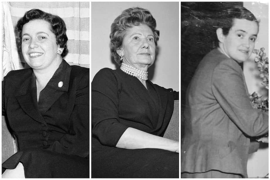 De izquierda a derecha:: Esmeralda Arboleda, Ofelia Uribe de Acosta y Josefina Valencia. / Archivo