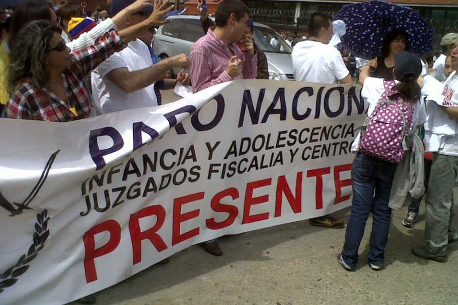 Ttrabajadores de la Rama Judicial en paro.