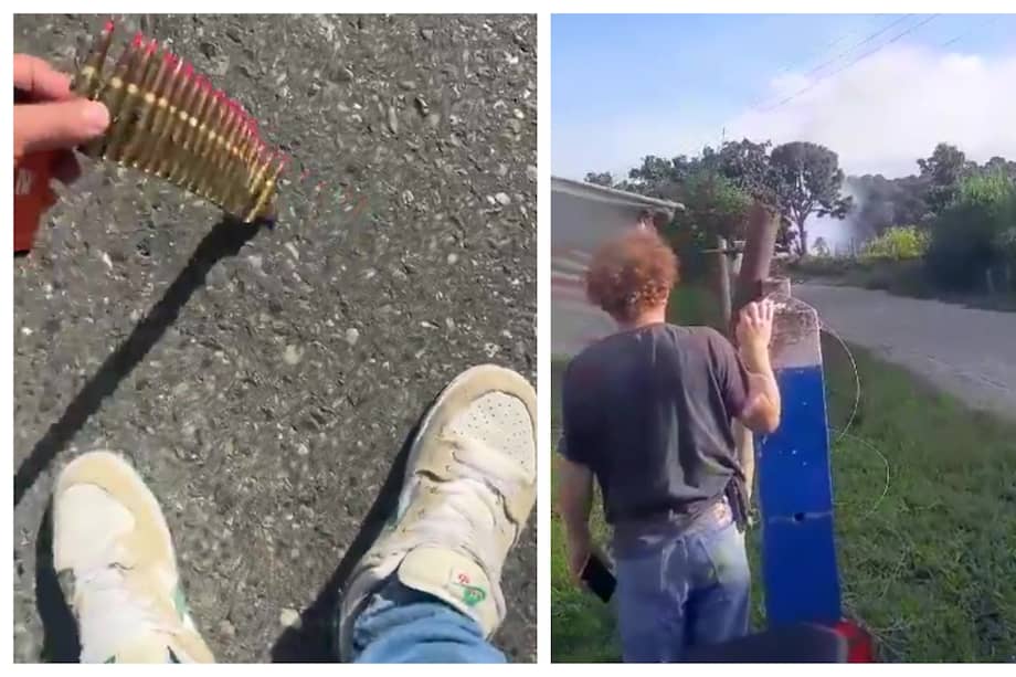 Imágenes compartidas por la comunidad de Tunía (Cauca), durante el hostigamiento armado en la región.