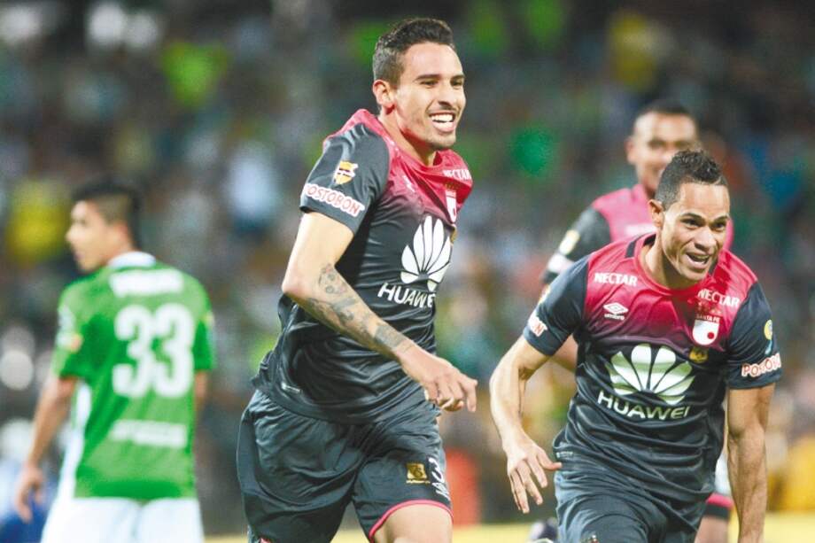José David Moya marcó el primer gol de Santa Fe en la victoria 3-0 ante Nacional. / Luis Benavides
