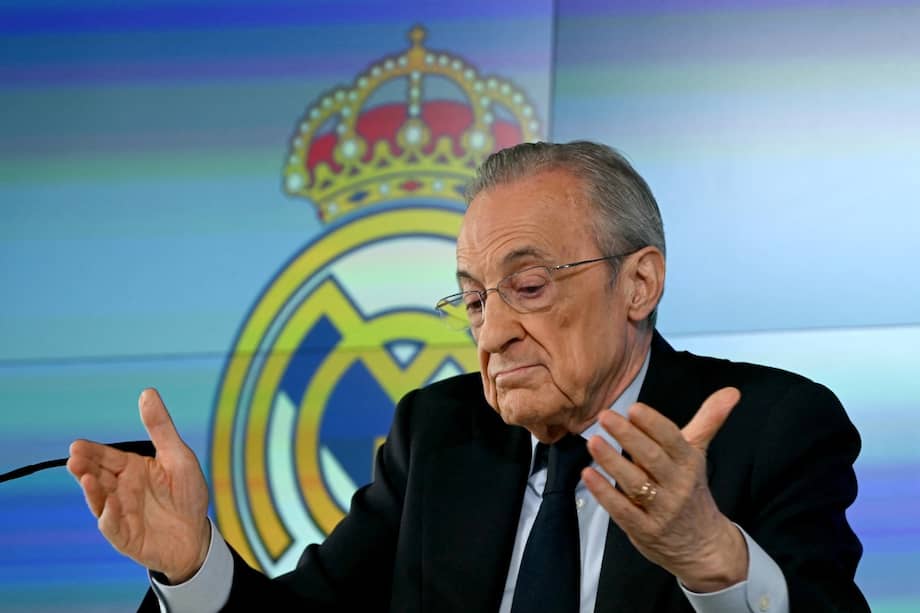Florentino Pérez, presidente del Real Madrid, declara para algunos medios de comunicación en la ciudad deportiva de Valdebebas, este martes 12 de mayo de 2026.