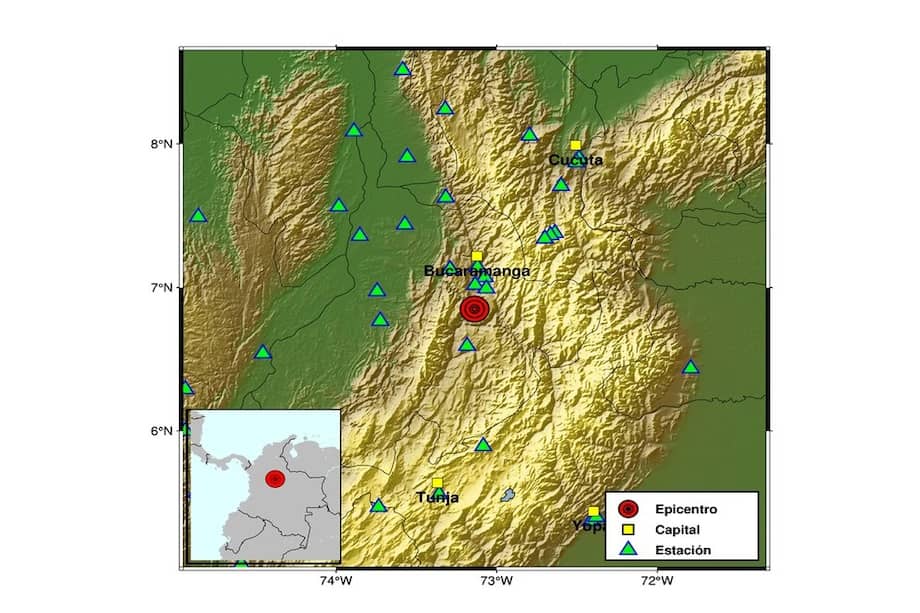 Imagen del epicentro del sismo de este 10 de diciembre.