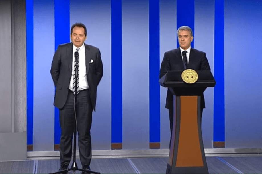Carlos Ruiz Massieu, jefe de la Misión de Verificación de la ONU, y el presidente Iván Duque Márquez. / SIG