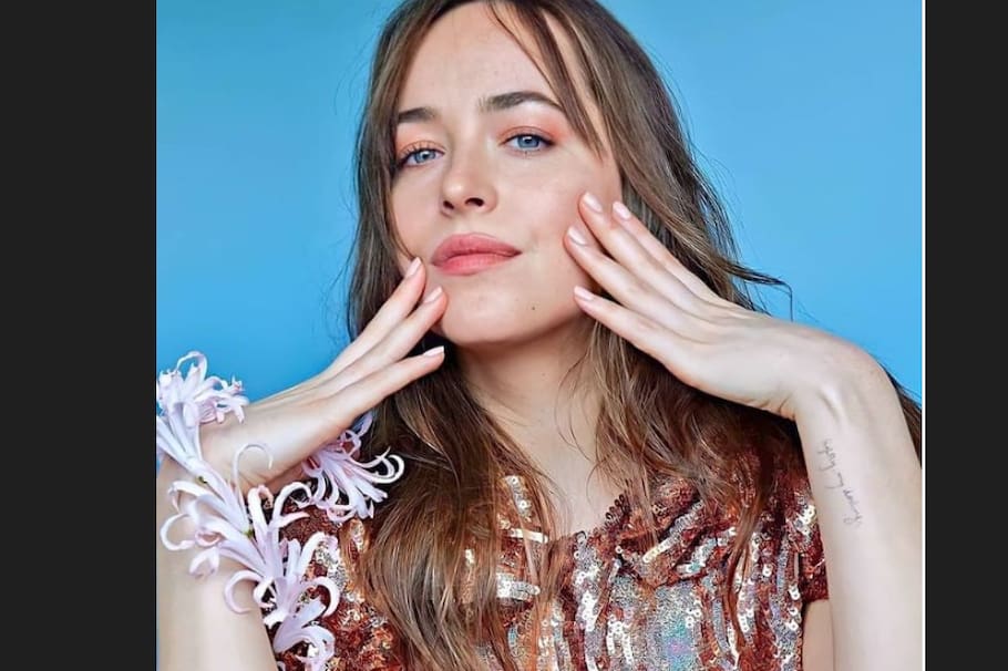 Dakota Johnson muestra su cabello largo y desgrafilado, ideal para caras redondas.