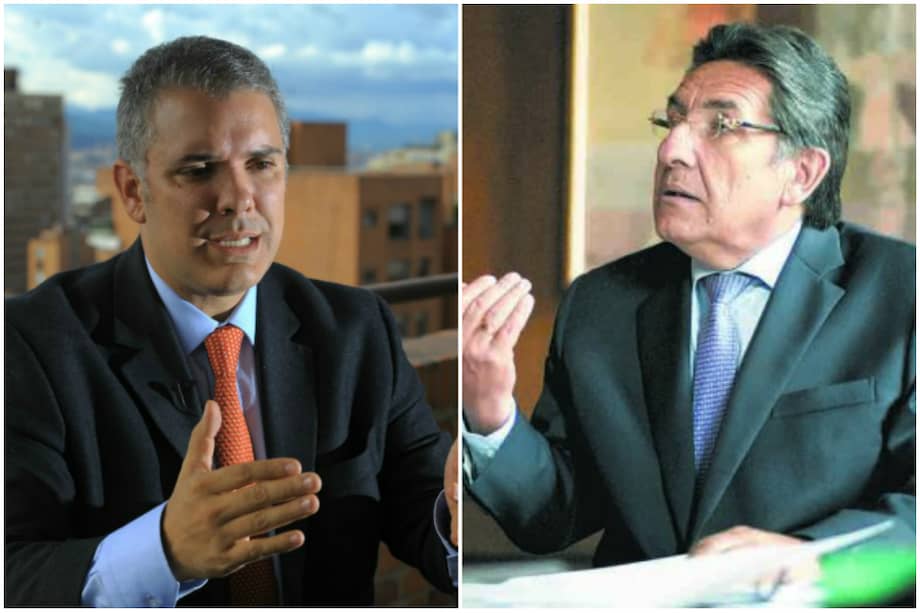 El presidente Iván Duque y el fiscal Néstor Humberto Martínez. / Archivo