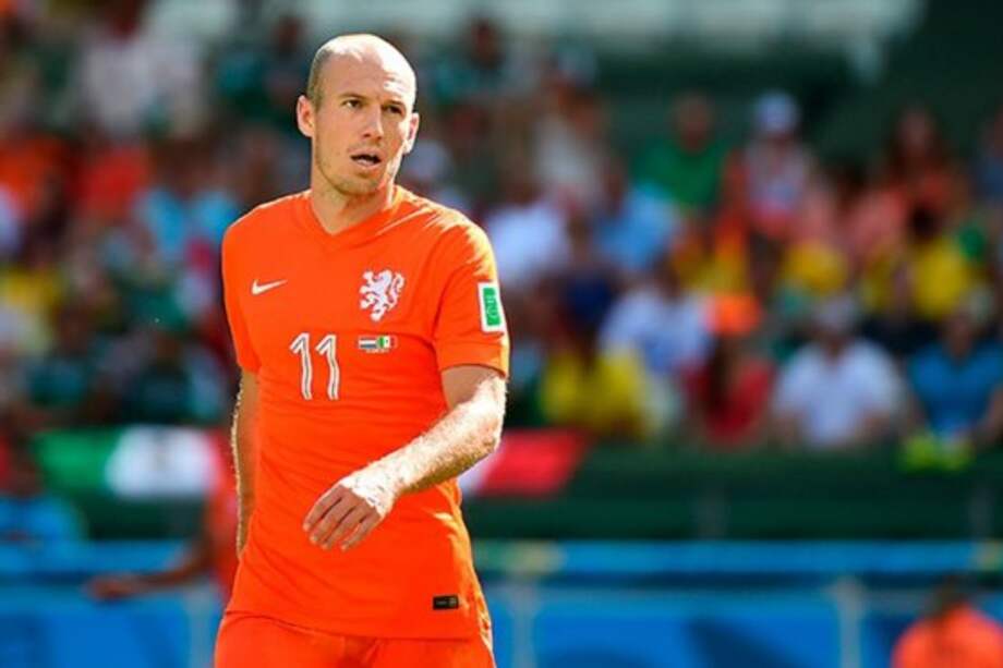 Arjen Robben, delantero holandés en la Copa del Mundo de Brasil 2014. Foto: AFP