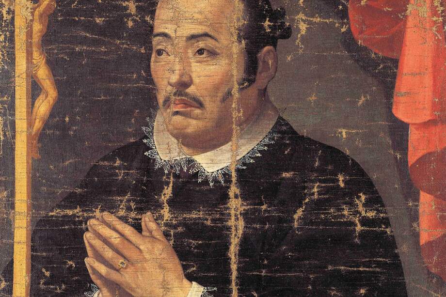 Retrato del samurái Hasekura Tsunenaga (1571–1622) después de su conversión al cristianismo. Museo de Sendai (Japón).