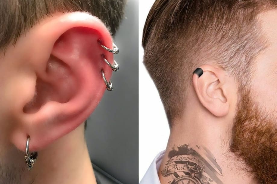Un clásico atemporal. Ubicado en el borde externo de la oreja, el piercing en el hélix te permite jugar con diferentes estilos