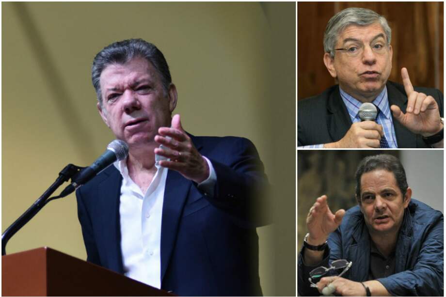 El presidente Juan Manuel Santos ocupó el ministerio de Comercio de Exterior en el gobierno de César Gaviria, recién creado ese puesto. Entre tanto, Germán Vargas Lleras fue su vicepresidente y su abuelo, Carlos Lleras, director de El Tiempo, de la familia Santos. / Archivo