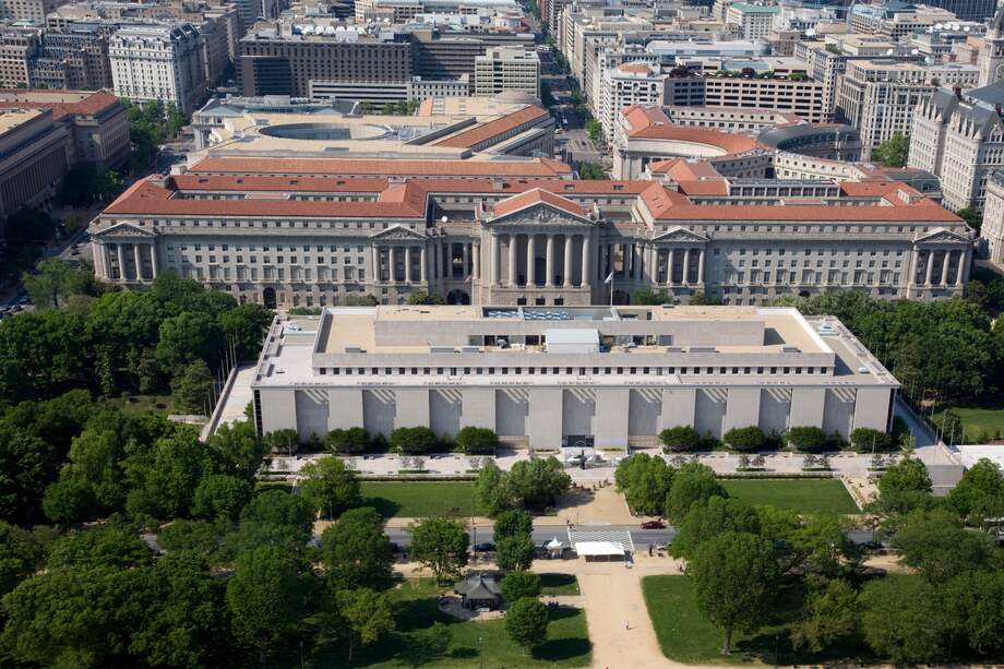 Vista aérea del Museo de Historia Estadounidense.