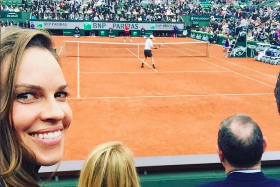 Hilary Swank durante la final de Roland Garros.