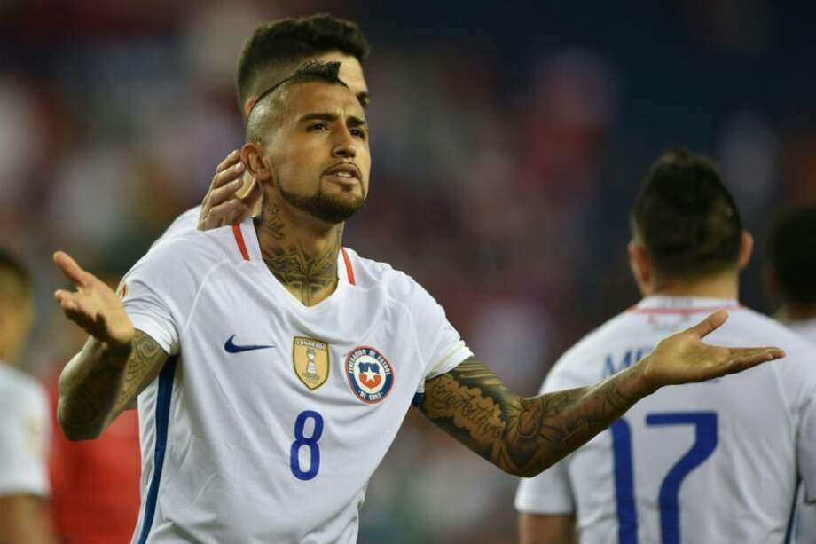Arturo Vidal marcó el gol que marcó la diferencia a favor de Chile. Foto: AFP