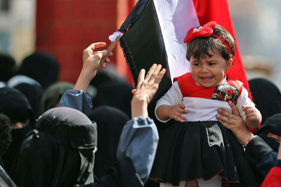 Una niña de Yemen durante la conmemoración de la primavera árabe en 2011.