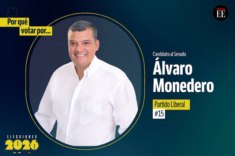 Álvaro Henry Monedero Rivera es candidato al Senado. Va por el Partido Liberal.