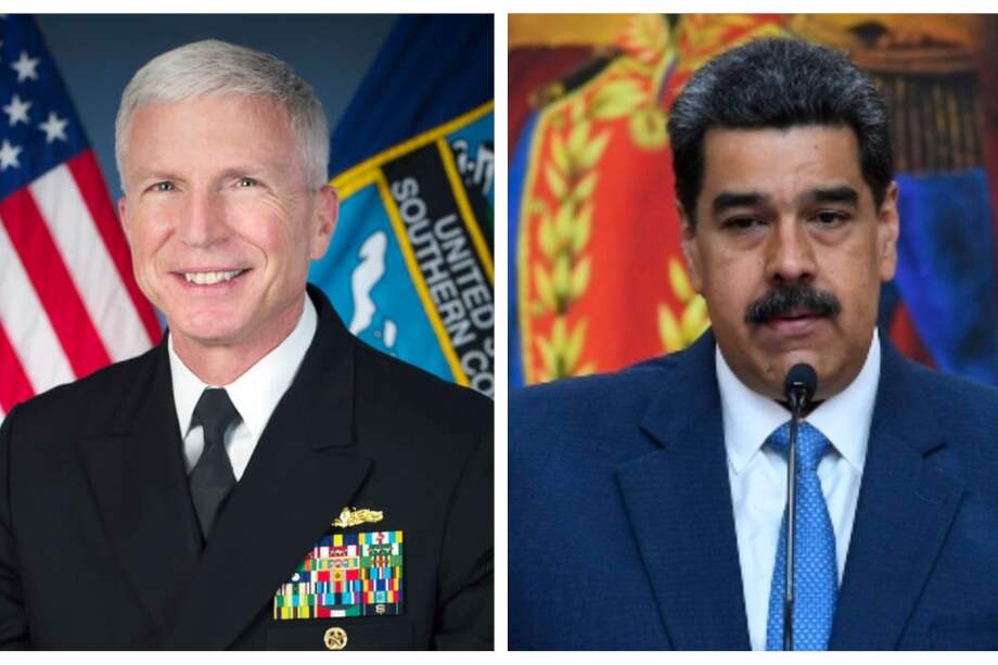 El jefe del Comando Sur, Craig Faller y Nicolás Maduro, presidente de Venezuela.