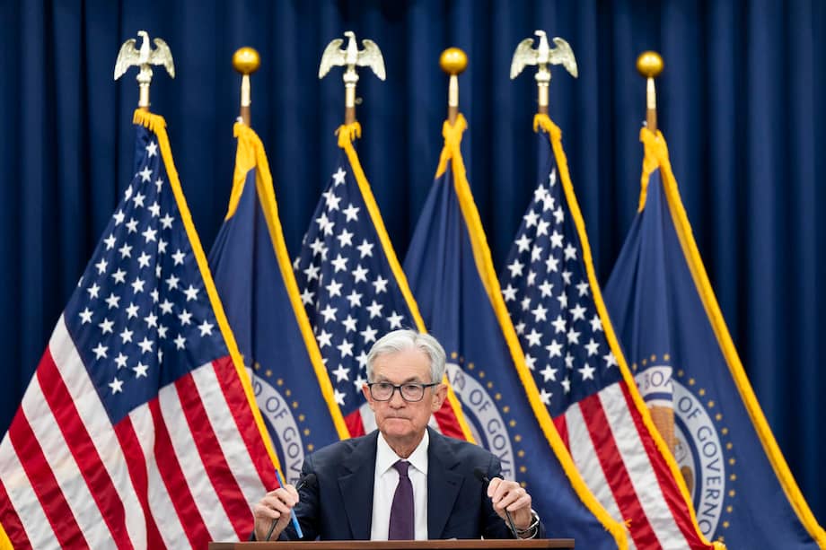 Jerome Powell, presidente de la Reserva Federal, durante la rueda de prensa posterior al anuncio de la decisión sobre tasas de interés.