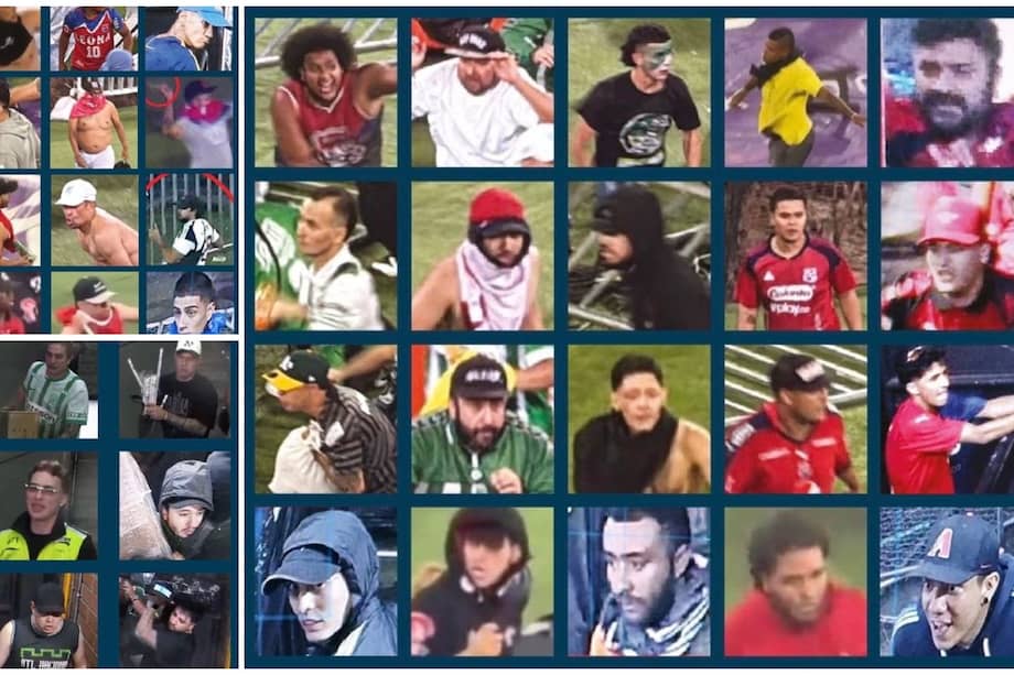 La alcaldía de Medellín difundió carteles con imágenes obtenidas de cámaras de seguridad y transmisiones oficiales para identificar a los responsables.