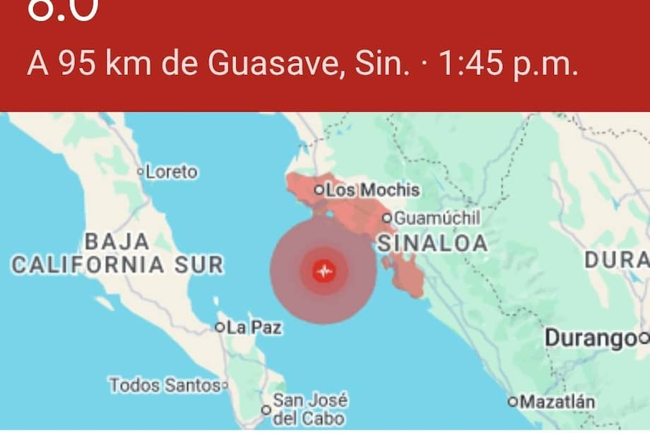 El epicentro fue en Sinaloa.