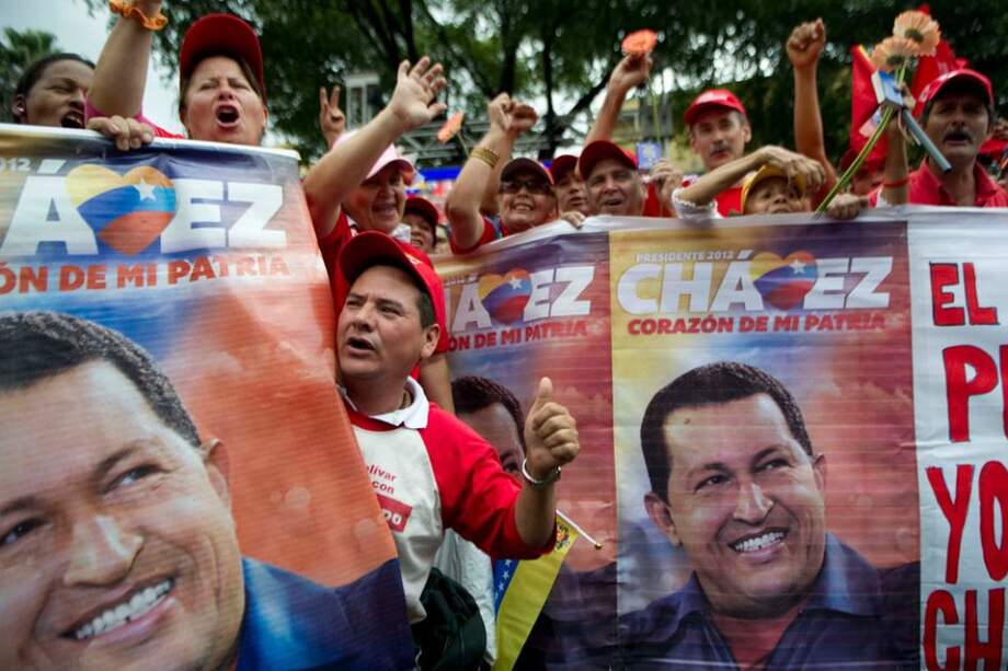 Manifestaciones de apoyo al mandatario venezolano. Foto: AFP