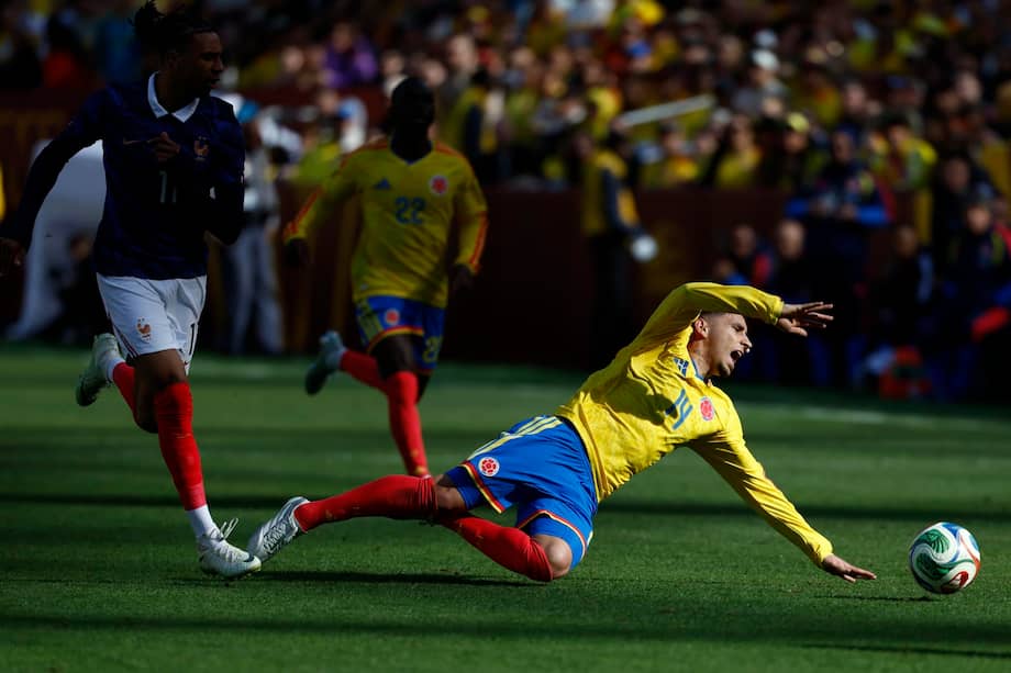 Gustavo Puerta en el partido amistoso entre Colombia y Francia en Landover, Maryland, Estados Unidos, el 29 de marzo de 2026.