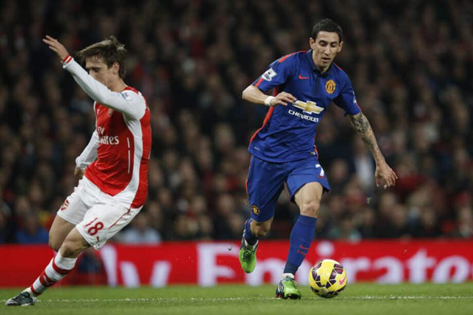 Ángel Di María tan sólo jugó 14 minutos en el triunfo del Manchester United sobre el Hull. Foto: AFP