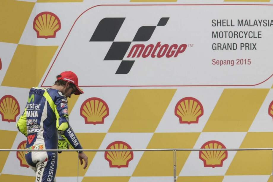 Valentino Rossi en el podio del GP de Malasia. Foto: AFP