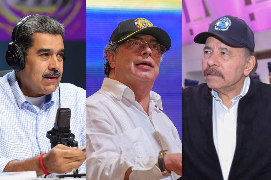 Nicolás Maduro, presidente Gustavo Petro y Daniel Ortega.