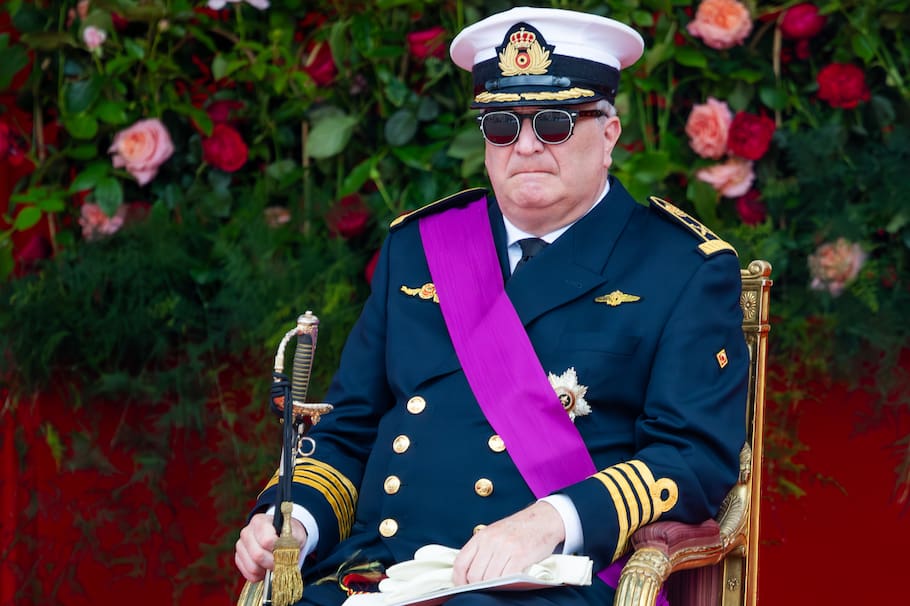 BRUSSELS, BELGIUM - JULY 21: Prince Laurent of Belgium attends the military and civil parade during the Belgian national day on July 21, 2024 in Brussels, Belgium. (Photo by Geert Vanden Wijngaert/Getty Images)