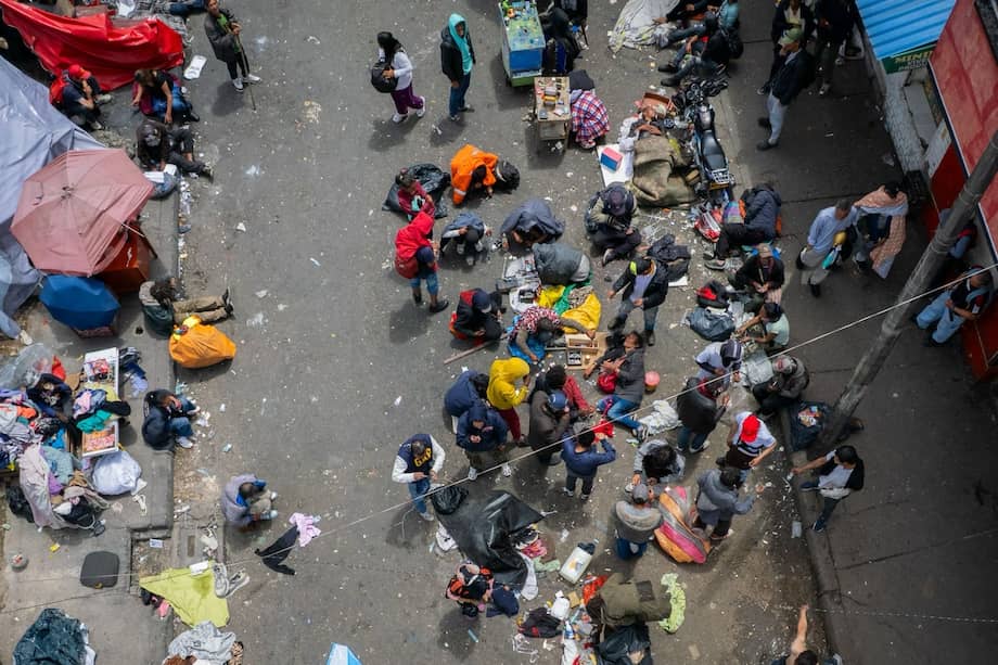 Vista aérea de la zona de tolerancia en San Bernardo,Centro de Bogotá