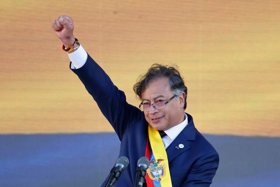 AME7949. BOGOTÁ (COLOMBIA), 07/08/2022.- El presidente de Colombia, Gustavo Petro, pronuncia su discurso de investidura hoy, en la Plaza Bolívar de Bogotá (Colombia). EFE/ Mauricio Dueñas Castañeda