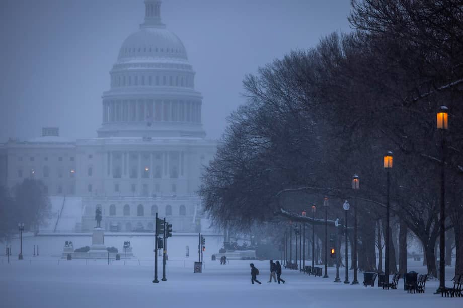 Fuertes nevadas cayeron sobre Washington, Estados Unidos.