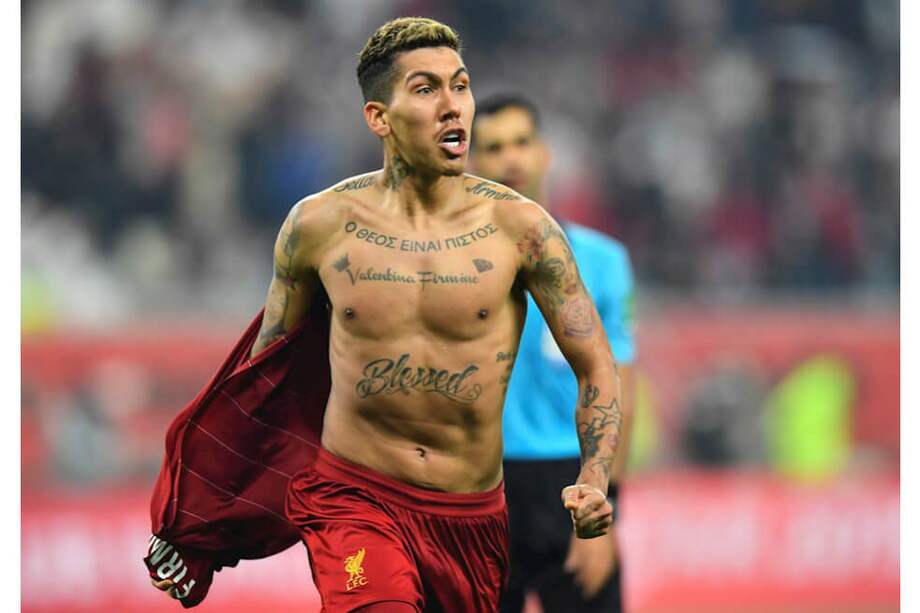 Roberto Firmino en la celebración del gol que le dio el título del mundial de clubes a Liverpool frente a Flamengo. / EFE