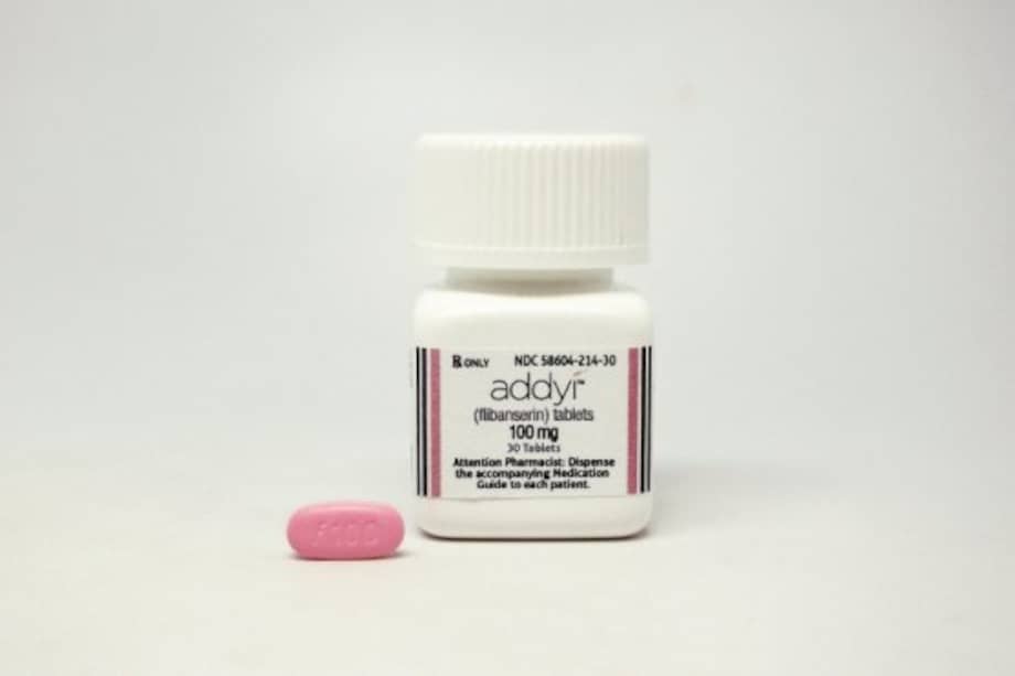 Envase en el que se comercializará addyi. Las píldoras fueron creadas por el laboratorio estadounidense Sprout Pharmaceuticals. / AFP