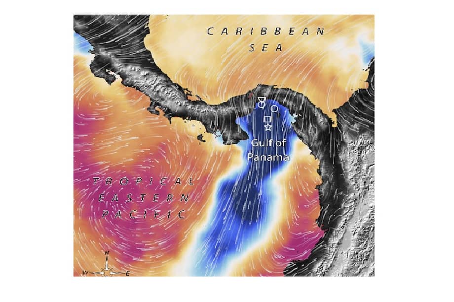 Así es como se ve, usualmente, el afloramiento en el Golfo de Panamá.