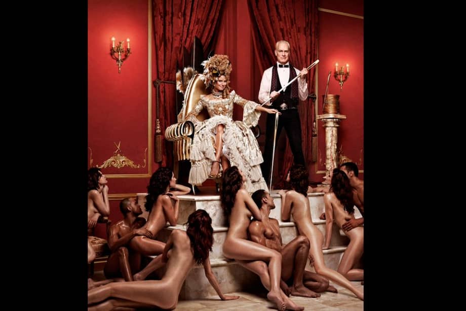 Heidi Klum se rodea de modelos desnudos