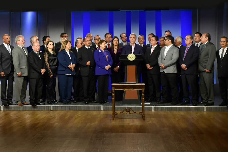 Iván Duque y los rectores firmaron un documento para buscarle solución a la crisis de las universidades públicas. / Presidencia