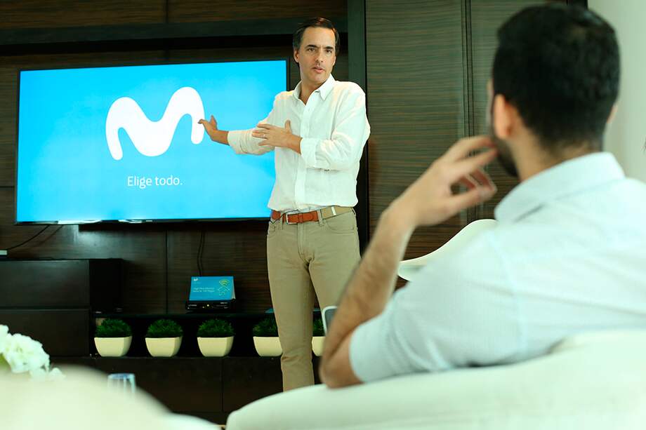 Alfonso Gómez, Palacio, CEO de Telefónica durante el lanzamiento de fibra óptima de la empresa. / Cortesía - Movistar