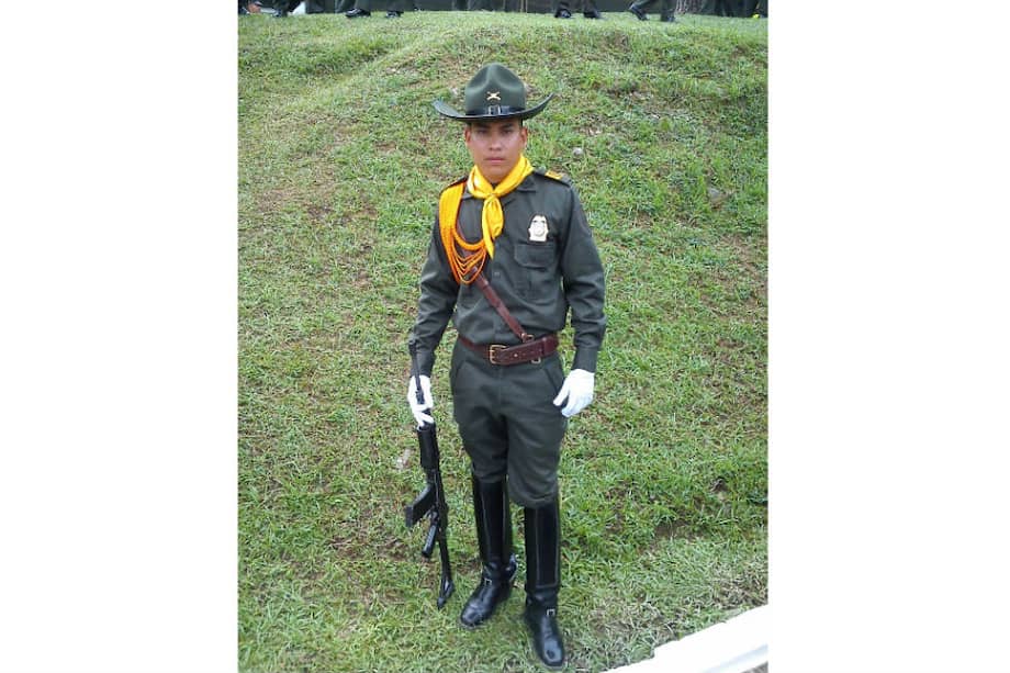 El patrullero Juan David Marmolejo, asesinado junto con el coronel Alfredo Ruiz Clavijo.