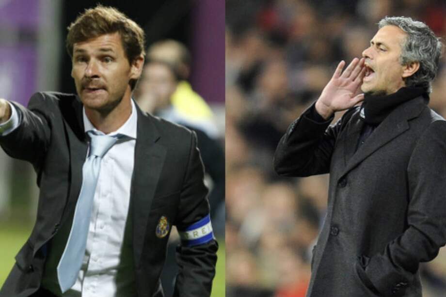 André Villas-Boas, técnico del Tottenham, y José Mourinho, DT del Chelsea.