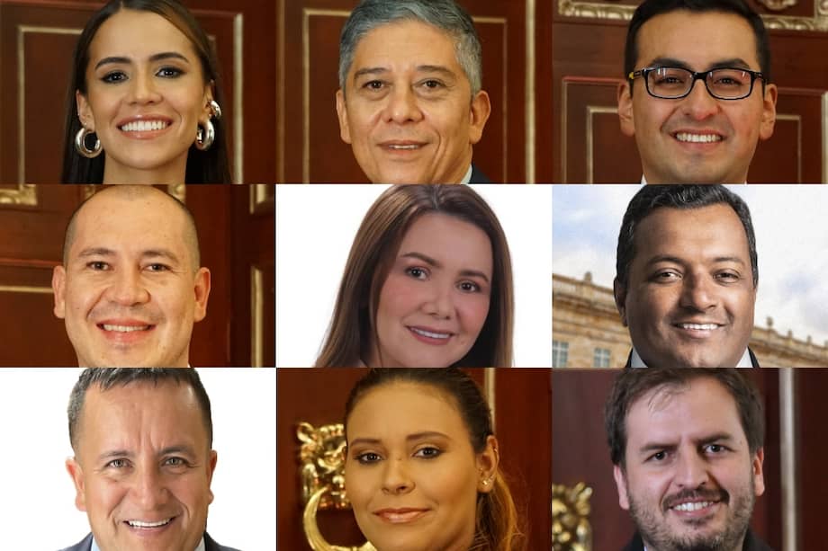 Mafe Carrascal (izq. arriba), Germán José Gómez (C. arriba), Héctor David Chaparro (der. arriba), Juan Camilo Londoño (izq.), Betsy Judith Pérez (centro), Víctor Manuel Salcedo (der.), Jorge Alexander Quevedo (izq. abajo), Karen Juliana López (C. abajo) y Andrés Eduardo Forero (der. abajo).