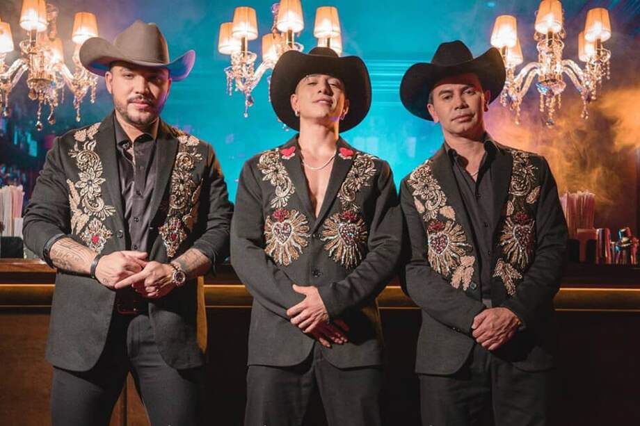 Los músicos Jessi Uribe, Andy Rivera y Jhonny Rivera. / Cortesía