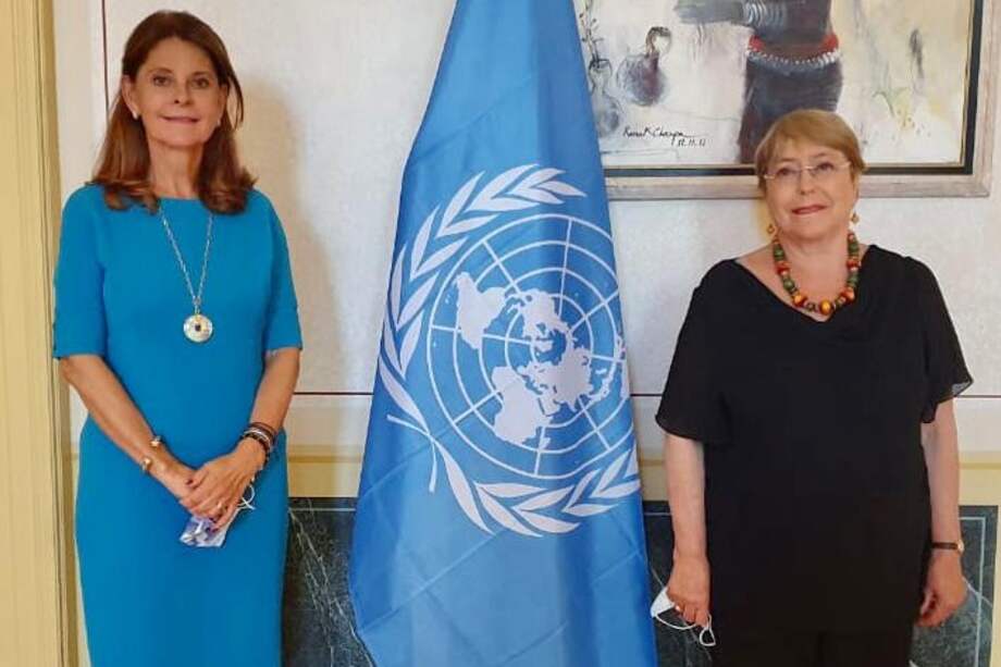 Marta Lucía Ramírez sostuvo este lunes una reunión con la alta comisionada de la ONU para los Derechos Humanos Michelle Bachelet.