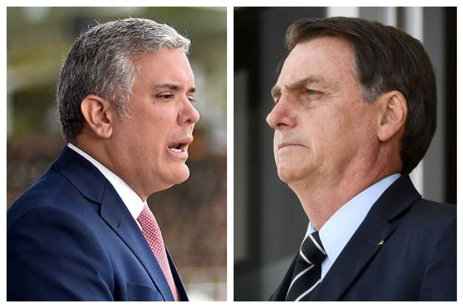 El mandatario colombiano llegará este domingo 17 de octubre a Sao Paulo, la mayor ciudad del país. El lunes será la reunión con Bolsonaro (derecha).