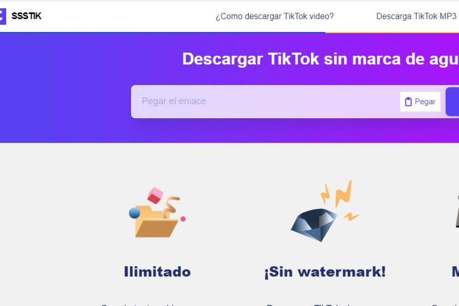 Página para descargar TikToks