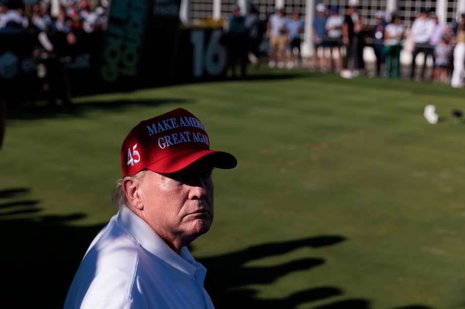 Donald Trump durante un torneo de golf en el Trump National Golf Club Bedminster.