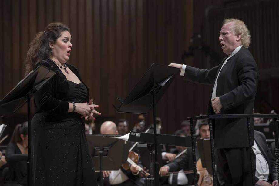 La soprano Rosa D’Imperio representa el papel de Isolda, en el montaje de la Orquesta Filarmónica de Bogotá, dirigida por Enrique Arturo Diemecke. / Cortesía OFB