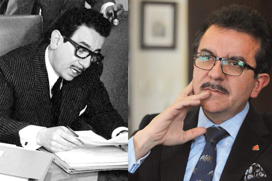 A la izquierda, Carlos Medellín Forero (1928-1985), magistrado de la Sala Constitucional de la Corte Suprema de Justicia. A la derecha, Carlos Medellín Becerra, hijo del magistrado. / Archivo El Espectador