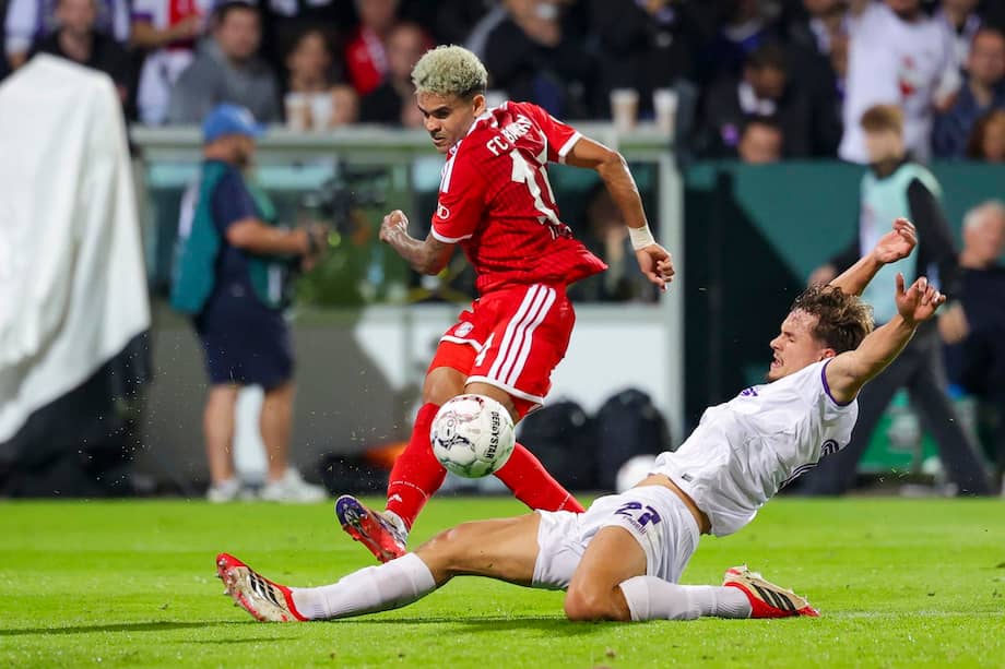 Luis Díaz durante el partido entre Osnabruck y Bayern Múnich.