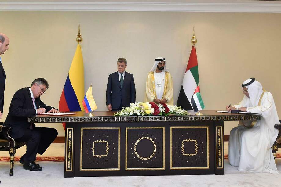 La visita del presidente Santos a Emiratos Árabes terminó el domingo. / Cortesía SIG.