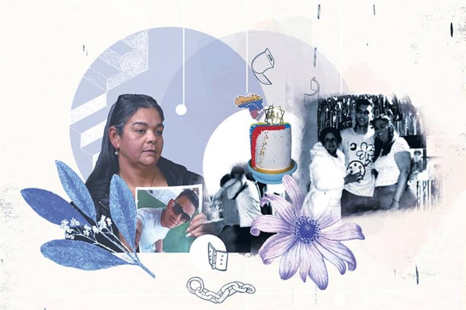 Collage del reencuentro de María Alejandra con Yolfran.